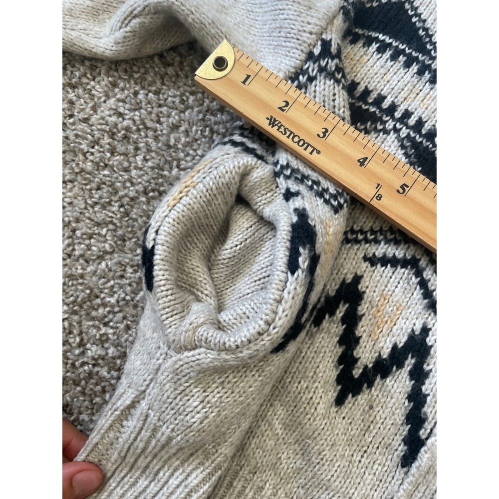Who What Wear Fair Isle Cardigan Women S Oatmeal Sailor Collar Excellent Cropped - Picture 5 of 8